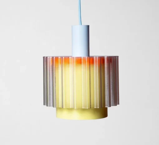 Enfants|Suspension*Warren & Laetitia Suspension, Gigi n°4, câble bleu ciel, orange, jaune, Ø18cm, H21cm - bleu ciel, orange, jaune pastel