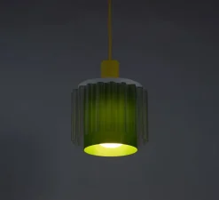 Suspension, Gigi n°4, câble jaune, jaune, vert, transparent, Ø18cm, H21cm - Warren & Laetitia