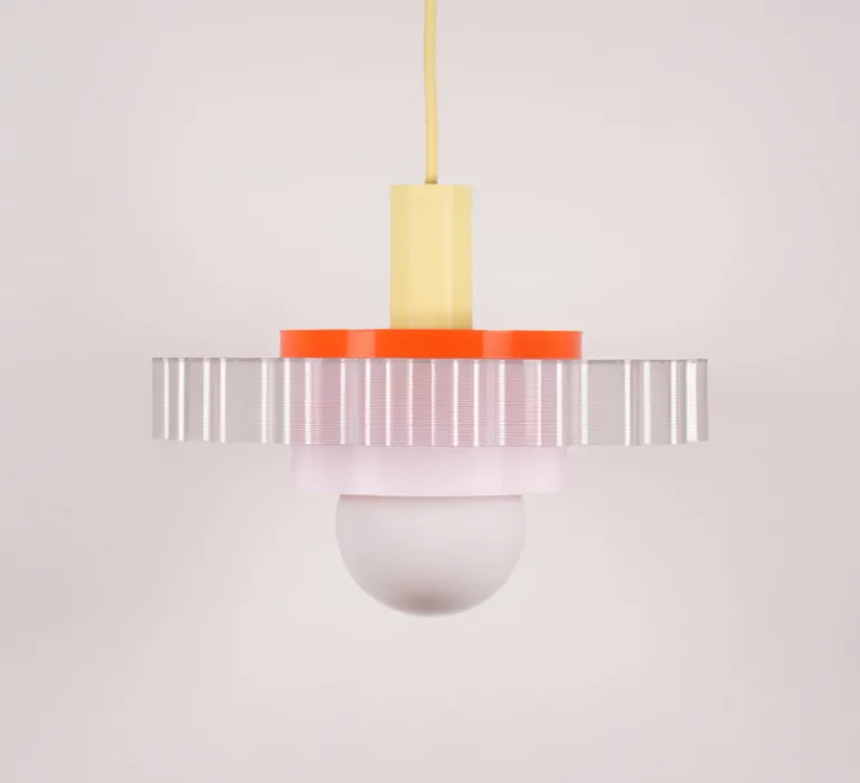 Suspension*Warren & Laetitia Suspension, Gigi n°3, câble , Ø28cm, H14,5cm - pour Nedgis jaune pastel, lilas, orange