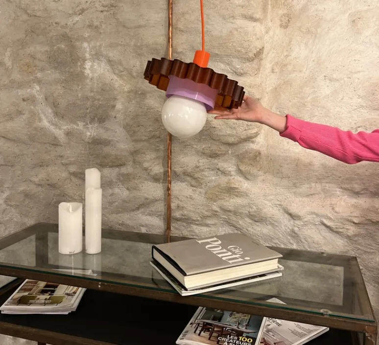 Enfants|Suspension*Warren & Laetitia Suspension, Gigi n°3, , Ø28cm, H14,5cm - pour Nedgis câble orange, blanc, violet