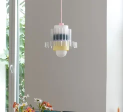 Suspension|Enfants*Warren & Laetitia Suspension, Gigi XL n°5, câble rose, jaune, lilas, vert, Ø28,5cm, H22,5cm - rose, jaune, lilas, vert, blanc