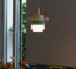 Suspension|Enfants*Warren & Laetitia Suspension, Gigi XL n°5, câble rose, jaune, lilas, vert, Ø28,5cm, H22,5cm - rose, jaune, lilas, vert, blanc