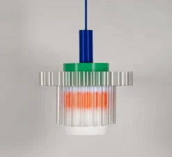 Suspension|Enfants*Warren & Laetitia Suspension, Gigi XL n°5, câble bleu, orange, vert, Ø28,5cm, H22,5cm - pour Nedgis bleu, orange, vert, blanc