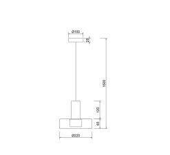 Suspension*Mantra Suspension, Gin, , Ø22cm, H18,5cm - noir et or
