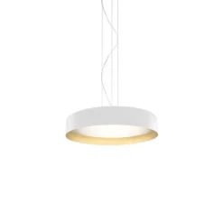 Suspension, Ginevra, blanc, or, LED, dim, 3000K, 2916 lm, Ø53cm, H11cm - Panzeri