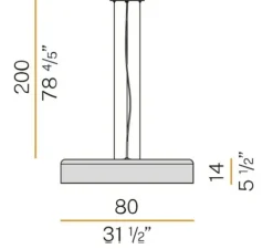 Suspension*Panzeri Suspension, Ginevra, , LED, dim, 3000K, 7782 lm, Ø80cm, H14cm - blanc, or