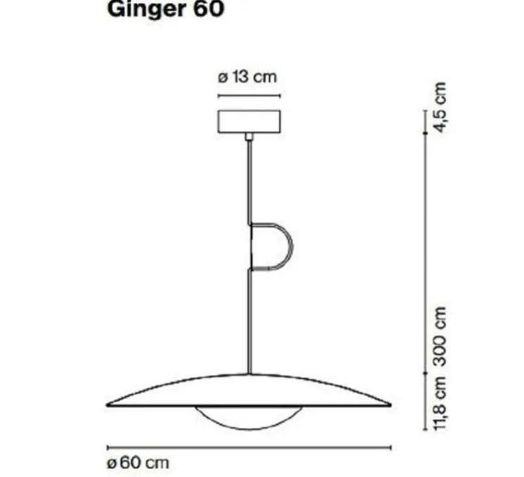 Suspension, Ginger 60, Wengé, LED, DIM, TRIAC, 26W, 1165lm, 2700K, Ø60cm, H11.8cm - Marset