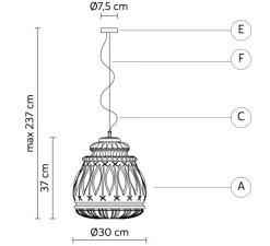 Suspension, Ginger, jaune pâle, Ø30cm, H37cm - Karman