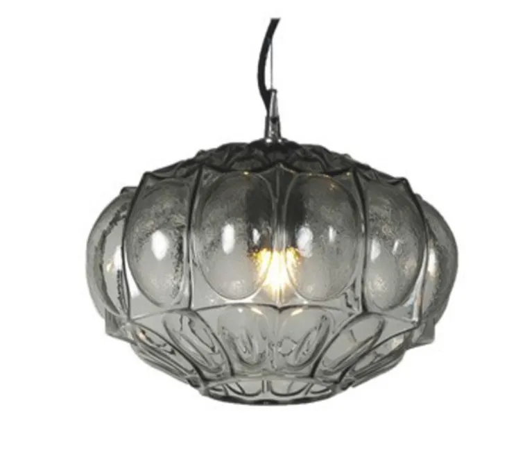 Suspension, Ginger ovale, verre fumé, Ø30cm, H20cm - Karman