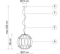 Suspension*Karman Suspension, Ginger sphère, , Ø27cm, H26cm - jaune pâle