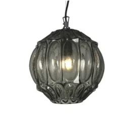 Suspension, Ginger sphère, verre fumé, IP44, Ø27cm, H26cm - Karman