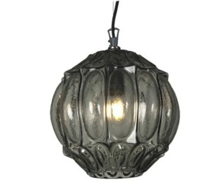 Suspension, Ginger sphère, verre fumé, IP44, Ø27cm, H26cm - Karman