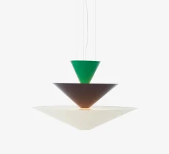 Suspension, Gio LN15, vert signal, bleu profond, blanc écru, LED, dim, 2600K, Ø92cm, H61cm - Andtradition