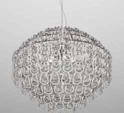 Suspension, Giogali SP85, transparent, chrome, Ø84cm, H68cm - Vistosi