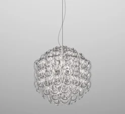 Suspension, Giogali SP50, transparent, chrome, Ø50cm, H49cm - Vistosi