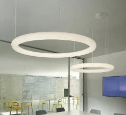 Suspension, Giotto, blanc, LED, dim, 2700K, 2500lm, Ø110cm, H7cm - Slide