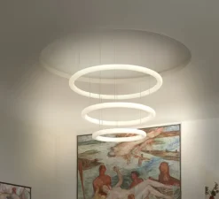 Suspension*Slide Suspension, Giotto, , LED, dim, 3000K, 2500lm, Ø110cm, H7cm - blanc