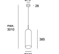 Suspension, Glam, blanc, or, Ø12cm, H38,5cm - LEDs C4