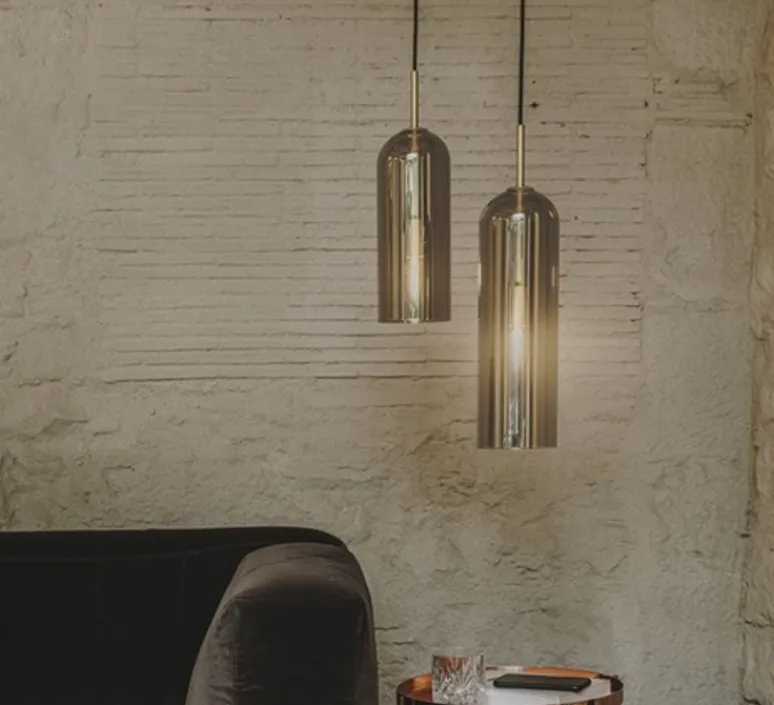 Suspension*LEDS C4 Suspension, Glam, , Ø12cm, H31cm - noir et or