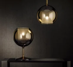 Suspension*Penta Suspension, Glo Maxi, finition , avec rosace noire, DALI, Ø55cm, H80cm - miroir 4ever