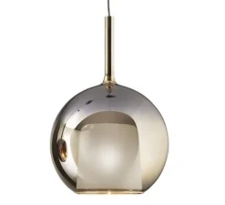 Suspension*Penta Suspension, Glo Maxi, finition , avec rosace noire, DALI, Ø55cm, H80cm - miroir 4ever