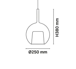 Suspension*Penta Suspension, Glo medium, effet miroir bronze, rosace blanche, DALI, Câble 4m, Ø25cm, H38cm - bronze, blanc