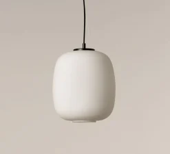 Suspension*Santa & Cole Suspension, Globo Cesta, , Ø27cm, H34cm - noir mat et verre opalin