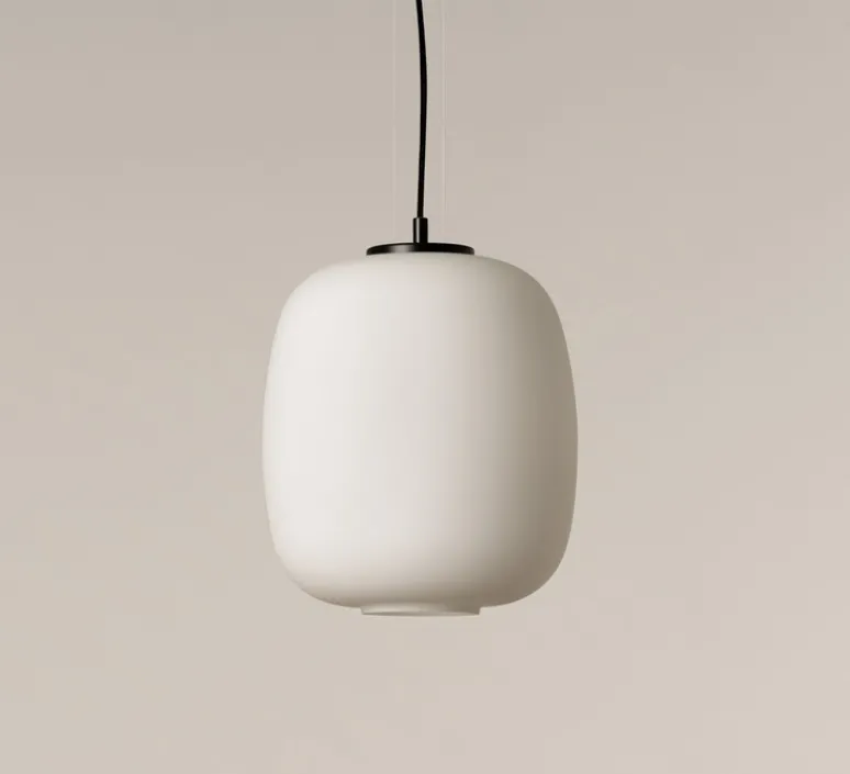 Suspension*Santa & Cole Suspension, Globo Cesta, , Ø27cm, H34cm - noir mat et verre opalin