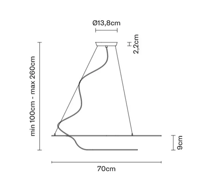 Suspension, Glu, blanc, LED, dim, 3000K, 2720 lm, Ø70cm, H9cm - Fabbian