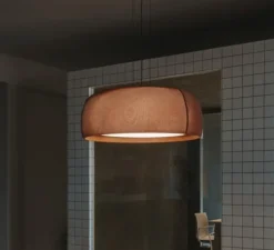 Suspension, Gong, terracotta, LED, dim, 2700K, 1166 lm, Ø61,2cm, H24,8cm - LEDS C4