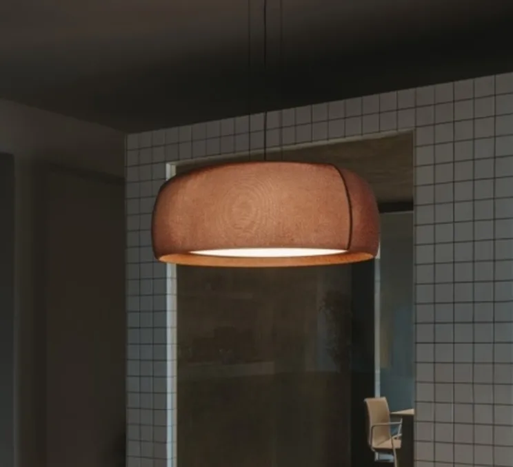 Suspension, Gong, terracotta, LED, dim, 2700K, 1166 lm, Ø61,2cm, H24,8cm - LEDS C4