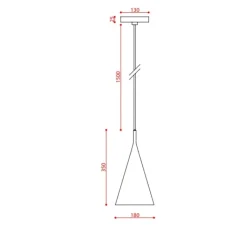 Suspension*Tooy Suspension, Gordon 561.22, , L16cm, H35cm - noir mat