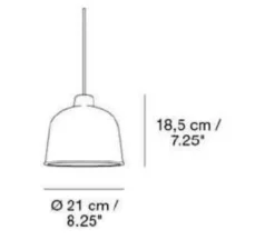 Suspension, Grain, noir, LED, Ø21cm, H18,5cm - Muuto