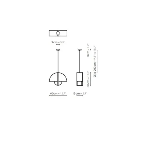 Suspension*DesignHeure Suspension, Grand Arto, , L40cm, H30cm - Noir et blanc