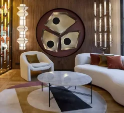 Suspension*DesignHeure Suspension, Grand Tower, blanc & noir, Ø40cm, H152cm - blanc & noir