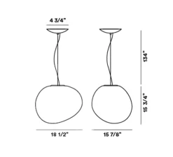 Suspension, Gregg Grande, blanc et blanc, L47cm, H40cm - Foscarini