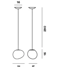 Suspension, Gregg Midi blanc E14, blanc, L21cm, H17cm - Foscarini