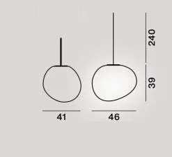 Suspension, Gregg Outdoor Grande, blanc, IP44-65, LED, L46cm, H39cm - Foscarini