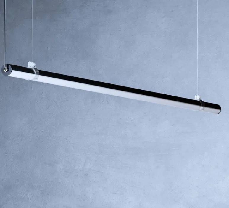 Suspension*Beneito Faure Suspension, Grip, , IP40, LED, 3000K, 3399 lm, Ø2,8cm, H141cm - noir, verre opal