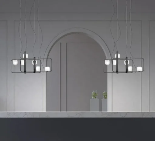 Suspension*Vistosi Suspension, Groove SP 4, , L130cm, H60cm - anthracite