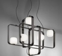 Suspension*Vistosi Suspension, Groove SP 4, , L130cm, H60cm - anthracite
