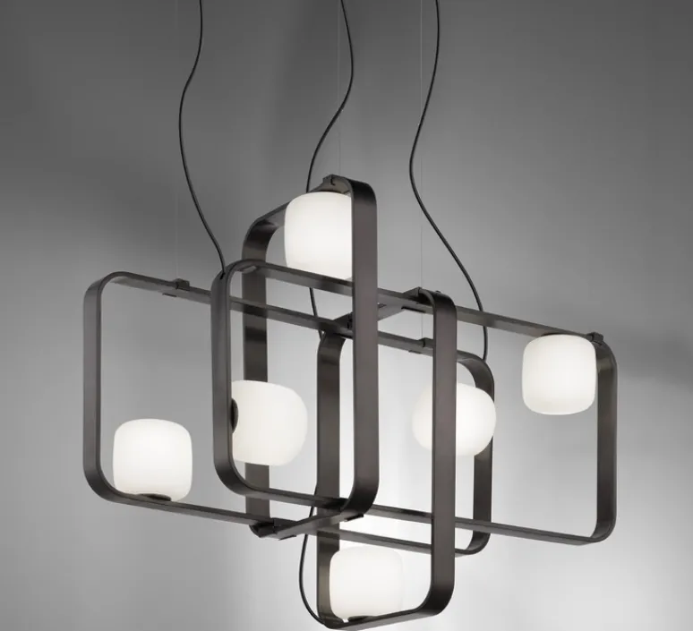 Suspension*Vistosi Suspension, Groove SP 4, , L130cm, H60cm - anthracite