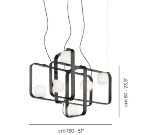 Suspension*Vistosi Suspension, Groove SP 4, , L130cm, H60cm - anthracite