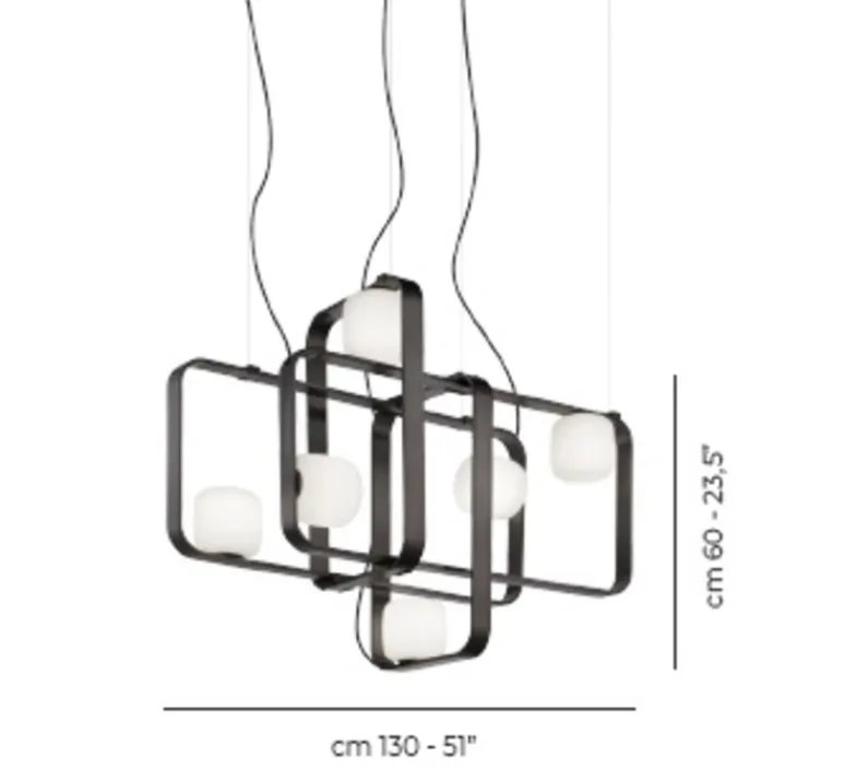 Suspension*Vistosi Suspension, Groove SP 4, , L130cm, H60cm - anthracite