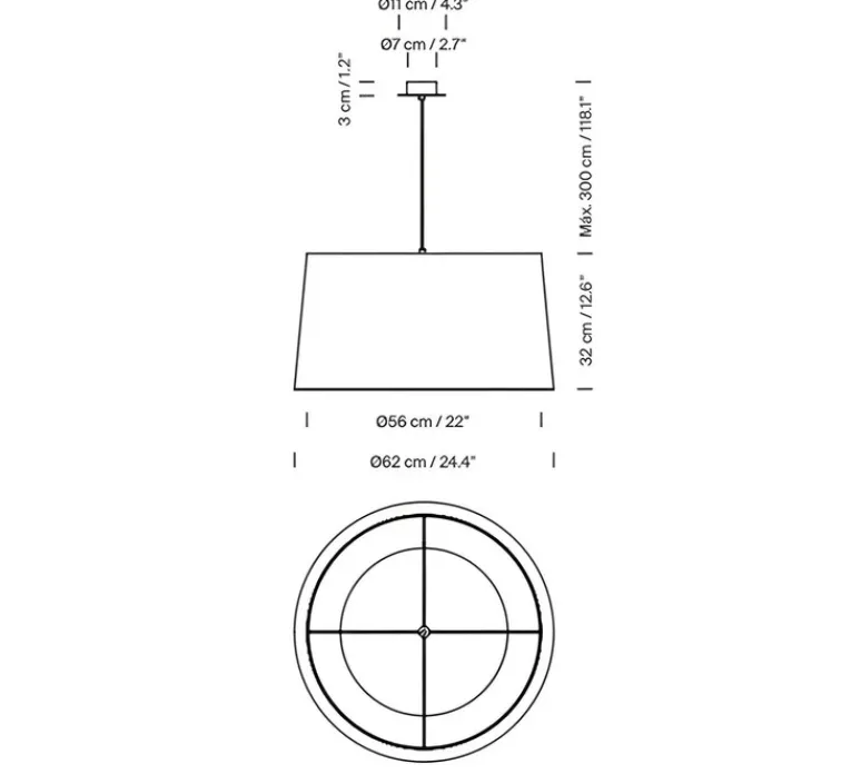 Suspension*Santa & Cole Suspension, GT5, , Ø62cm, H32cm - blanc