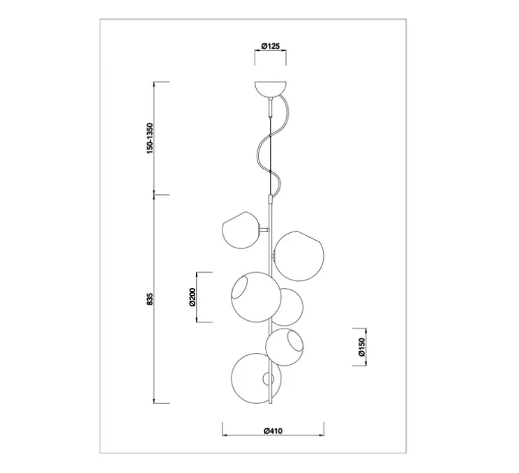 Suspension, Göte, noir, Ø42cm, H83cm - Cobankeryd