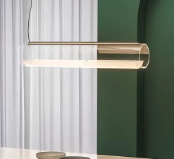 Suspension, Guise 2277, transparent, graphite, câble de 5m, LED, 3000K, 2613lm, L89cm, H16cm - Vibia