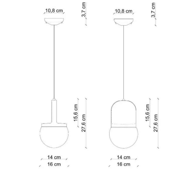 Suspension*Ferroluce Suspension, Habea C2781, , Ø16cm, H27,6cm - orange