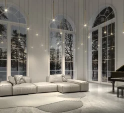 Suspension*Penta Suspension, Hail, , LED, dim, 0-10V, 2700K, 152 lm, Ø3,4cm, H42cm - or mat