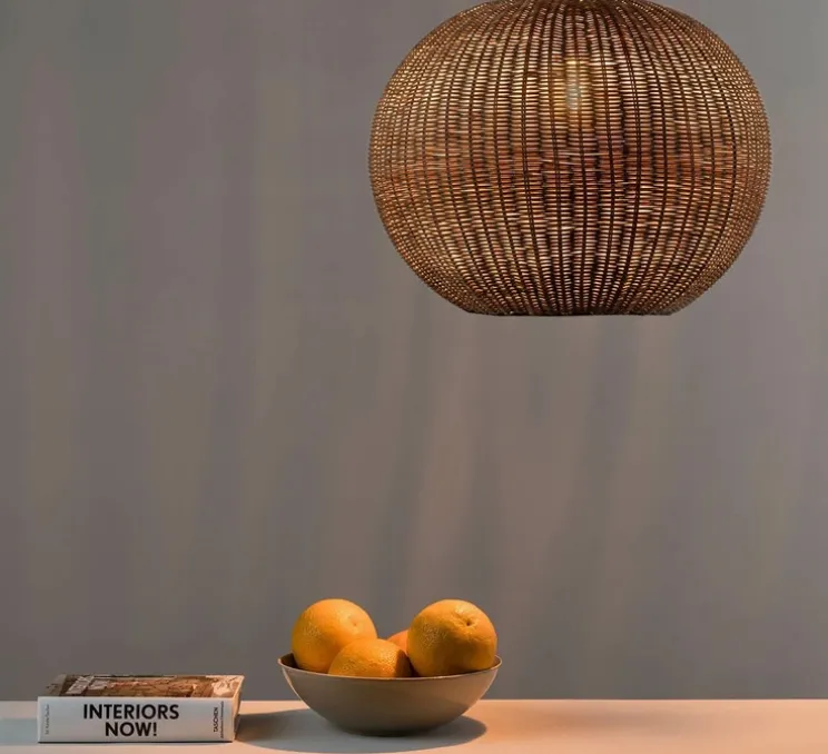 Suspension, Haka 300, noir, rotin, Ø30cm, H23cm - Faro